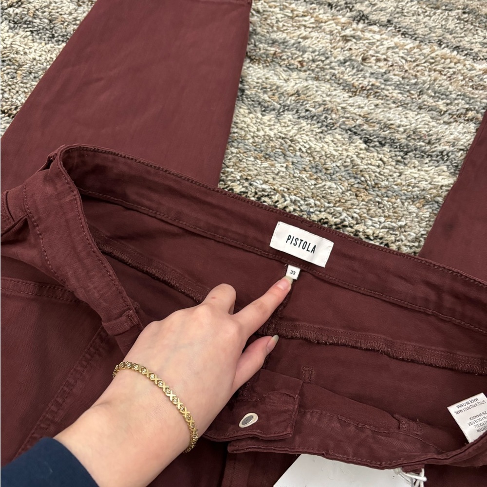 Pistola Skinny Jeans Sz 33 NWT | Pistola Maroon Skinny Jeans | Pistola Jeans NWT - Picture 3 of 12